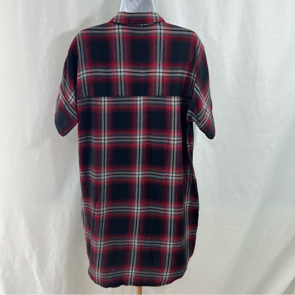 Madewell Courier Shirt Dress M Plaid Pockets Mini - Picture 5 of 14